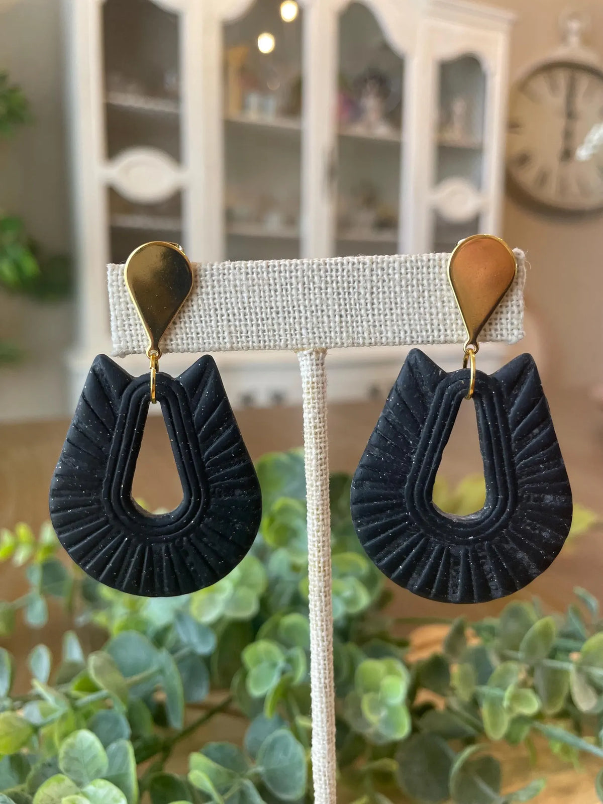 Black Earrings | Polymer Clay | Handmade