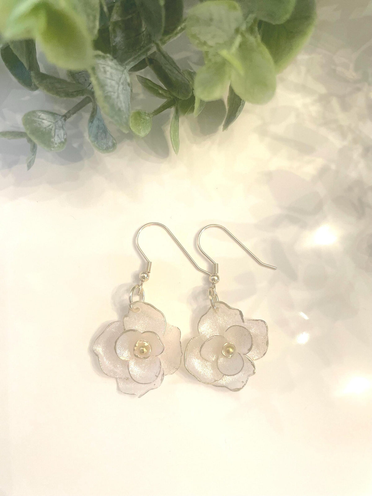 Gold Translucent Earrings | Polymer Clay | Handmade
