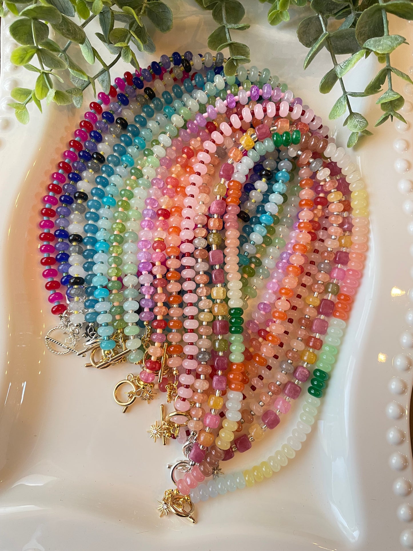 Anthro Style Beaded Necklace | Handmade Pastel Gemstone Beaded Necklace | Colorful Crystal Choker | Boho Luxury Jewelry Gift for Women