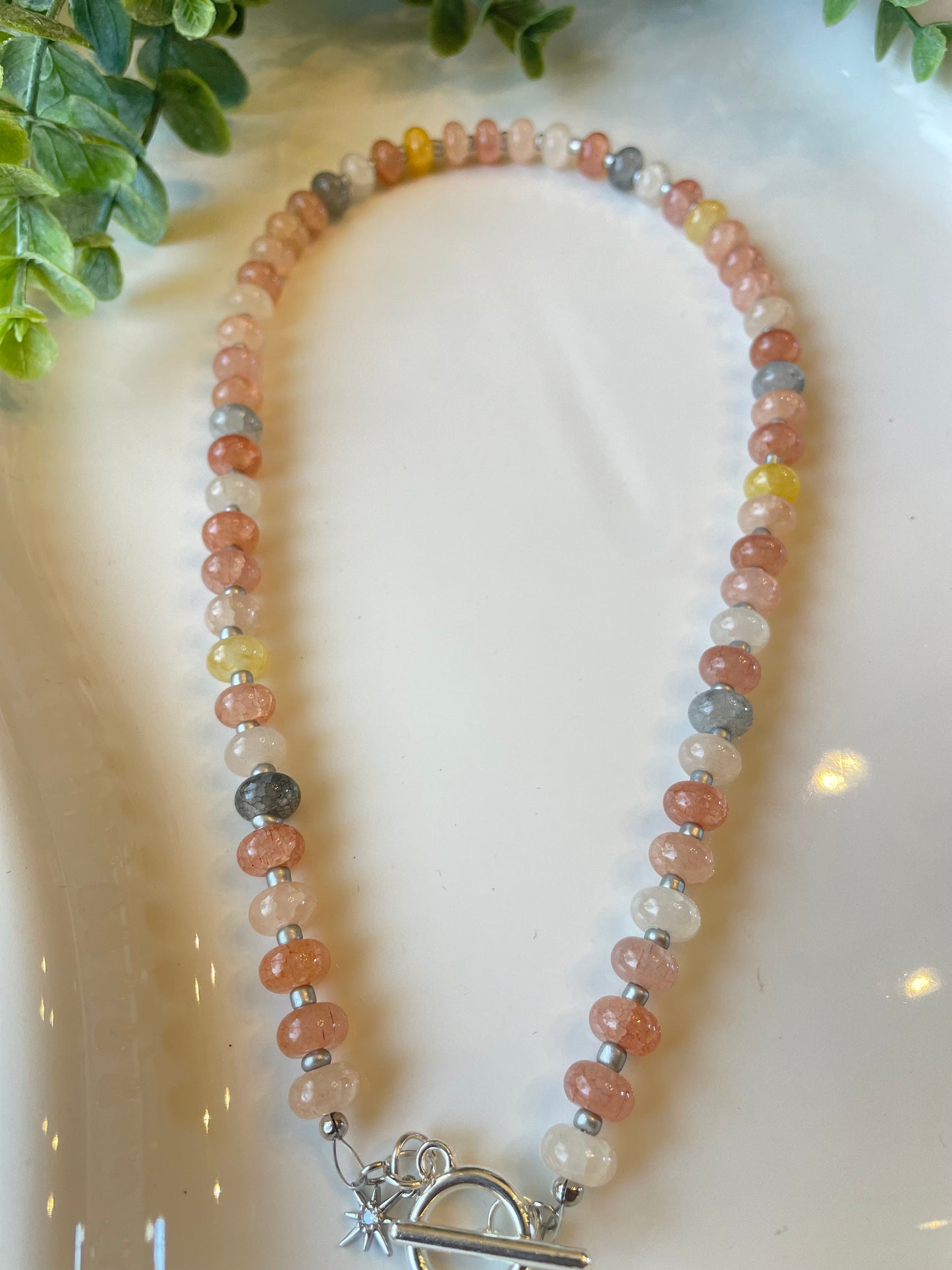 Anthro Style Beaded Necklace | Handmade Pastel Gemstone Beaded Necklace | Colorful Crystal Choker | Boho Luxury Jewelry Gift for Women