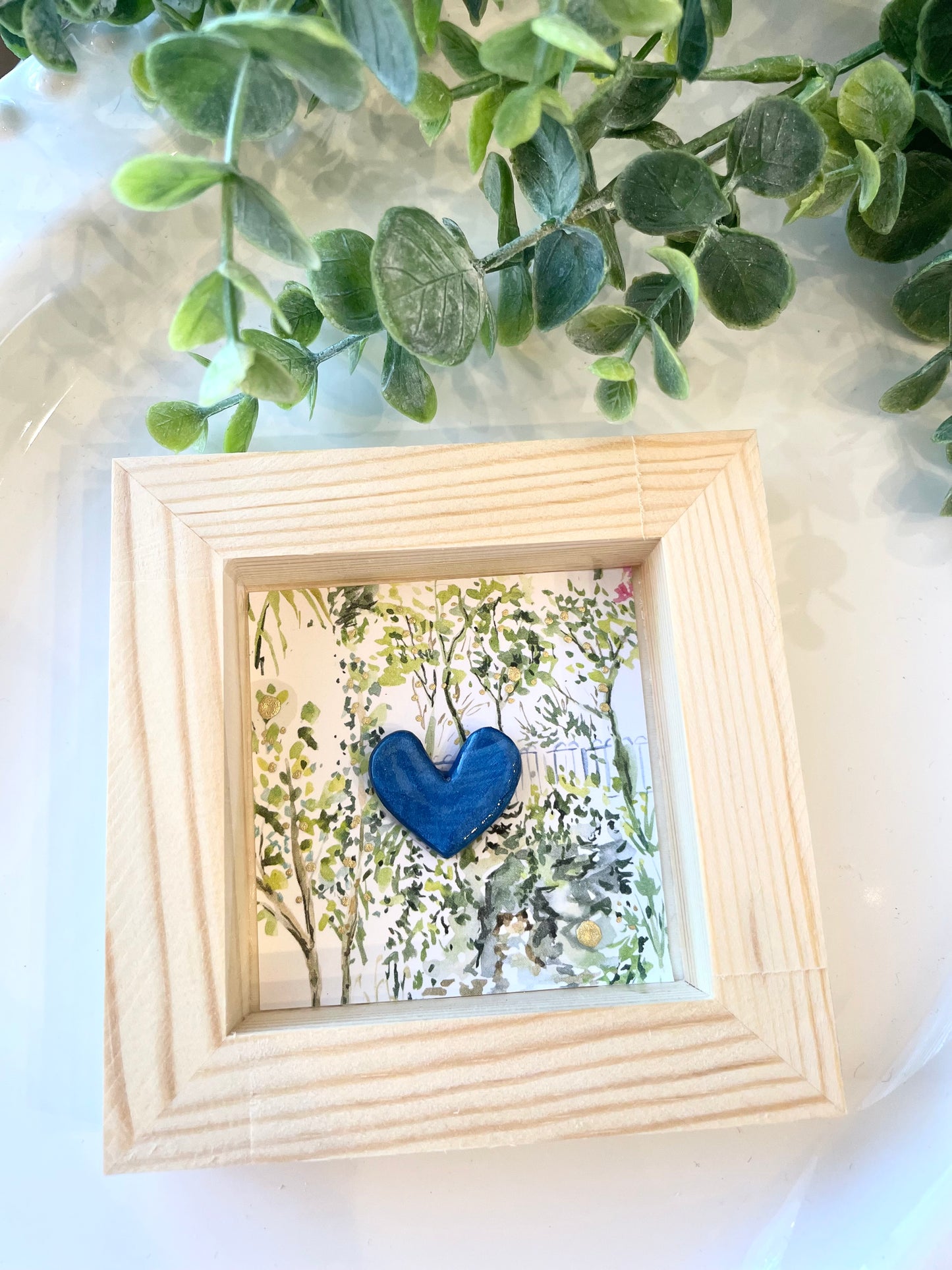 Handmade Mini Wooden Clay Heart Shadow Box Frames | Romantic Home Decor & Gift Idea