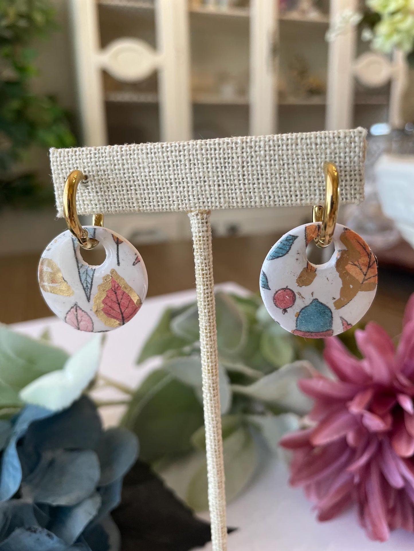 Handmade Polymer Clay Huggie Earrings | Interchangeable Charm Set