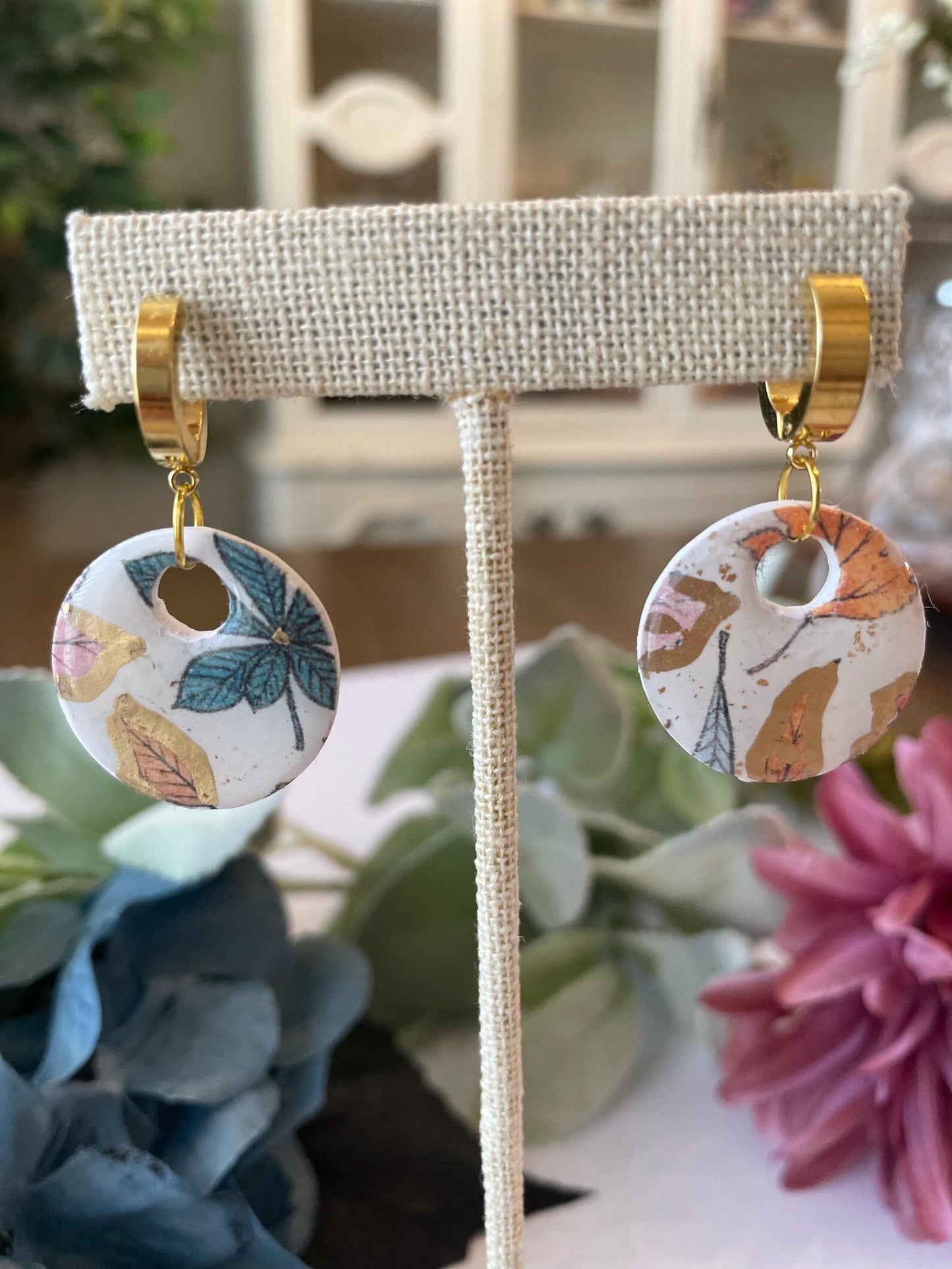 Handmade Polymer Clay Huggie Earrings | Interchangeable Charm Set