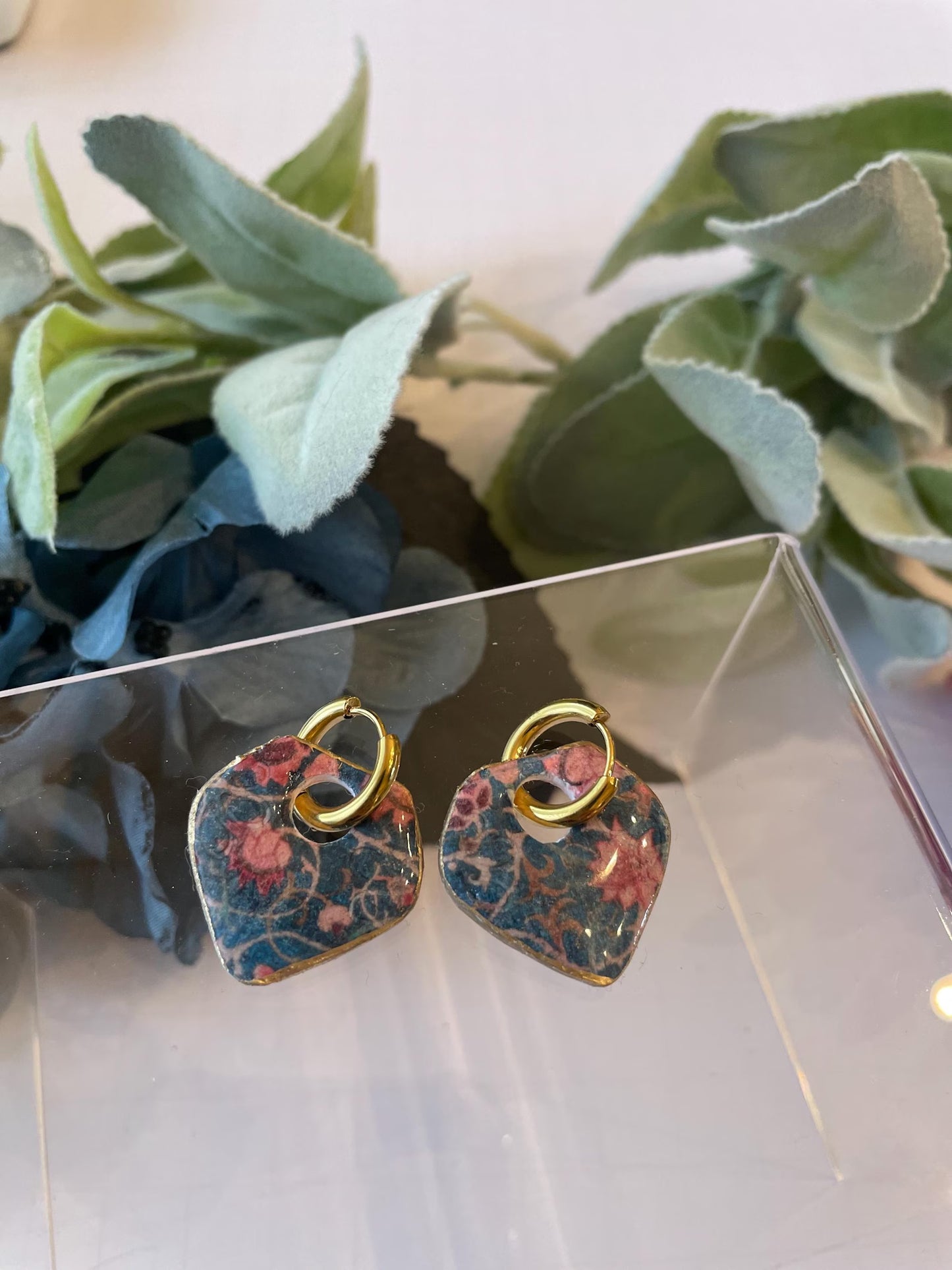 Handmade Polymer Clay Huggie Earrings | Interchangeable Charm Set