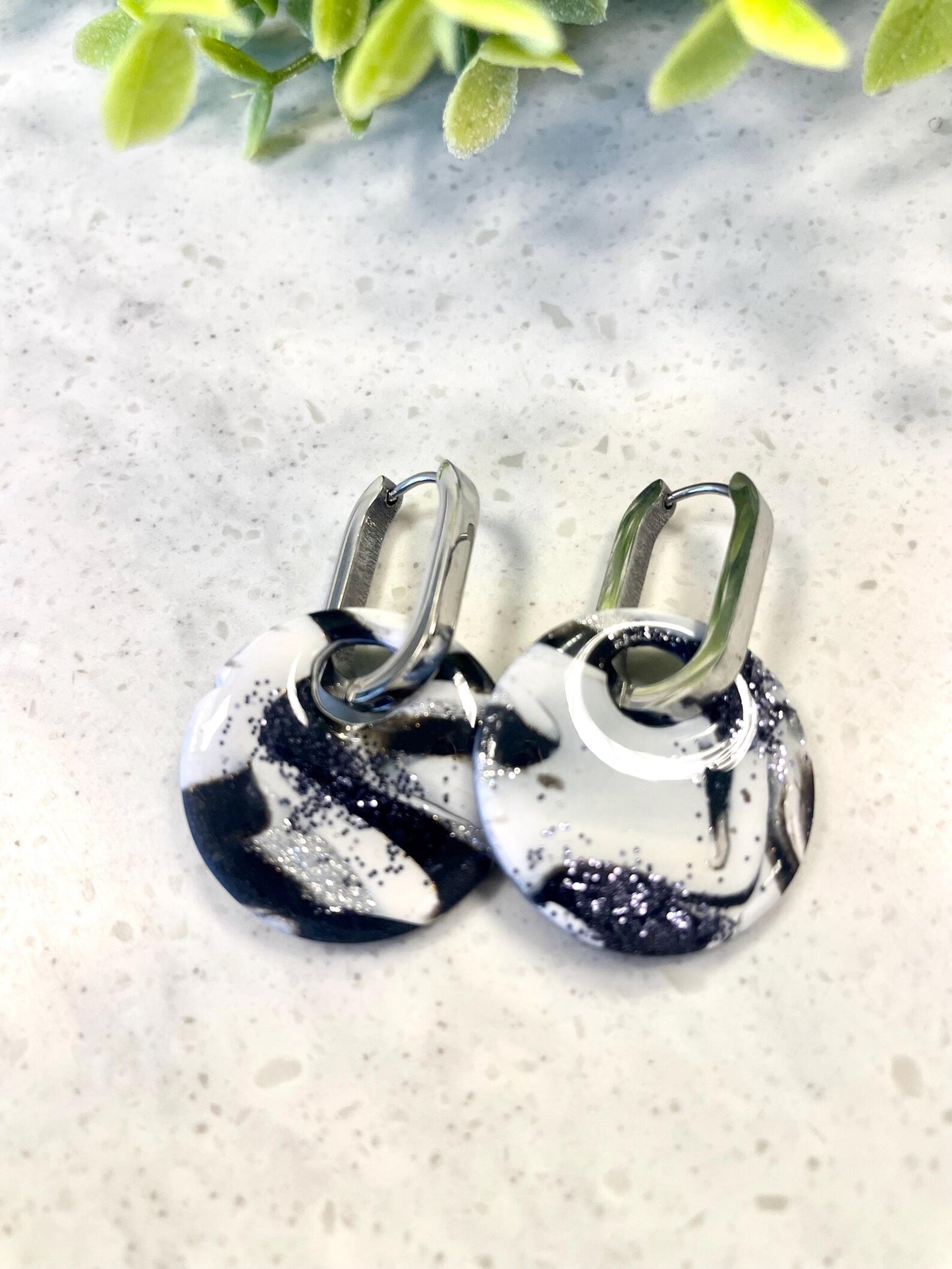 Handmade Polymer Clay Huggie Earrings | Interchangeable Charm Set