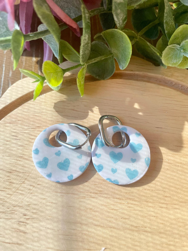 Handmade Polymer Clay Huggie Earrings | Interchangeable Charm Set