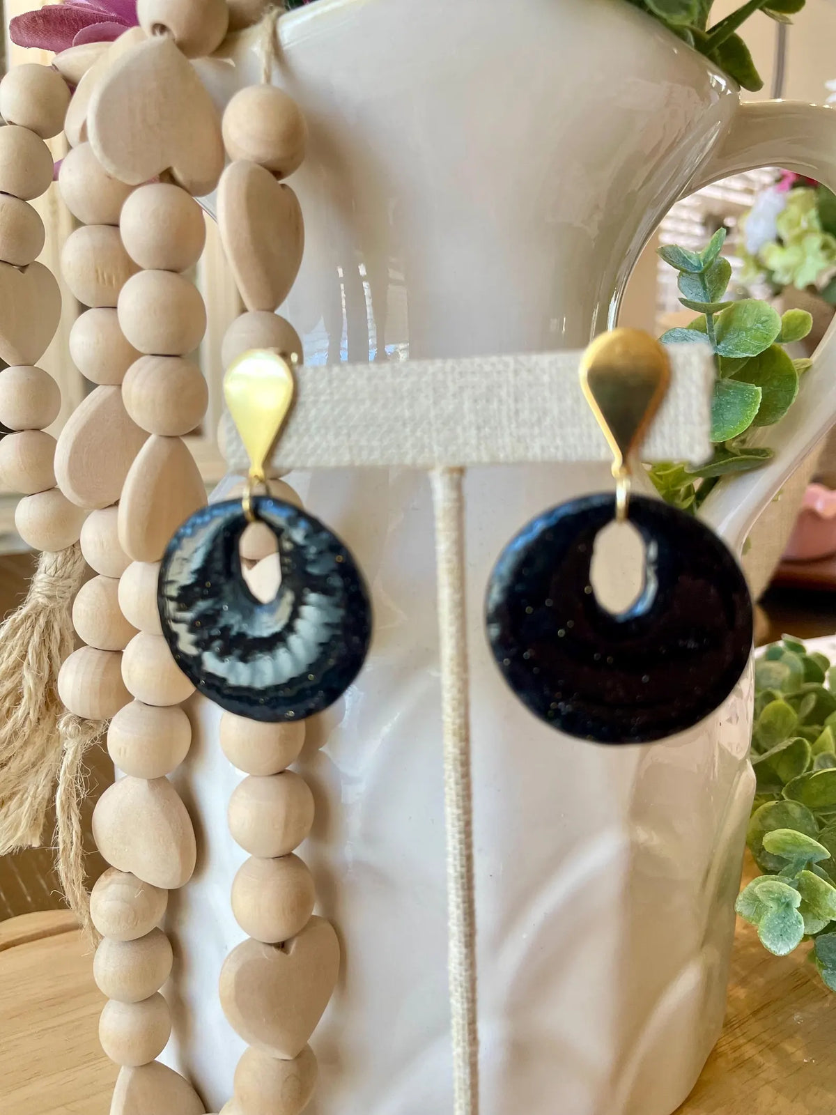 Black Earrings | Polymer Clay | Handmade