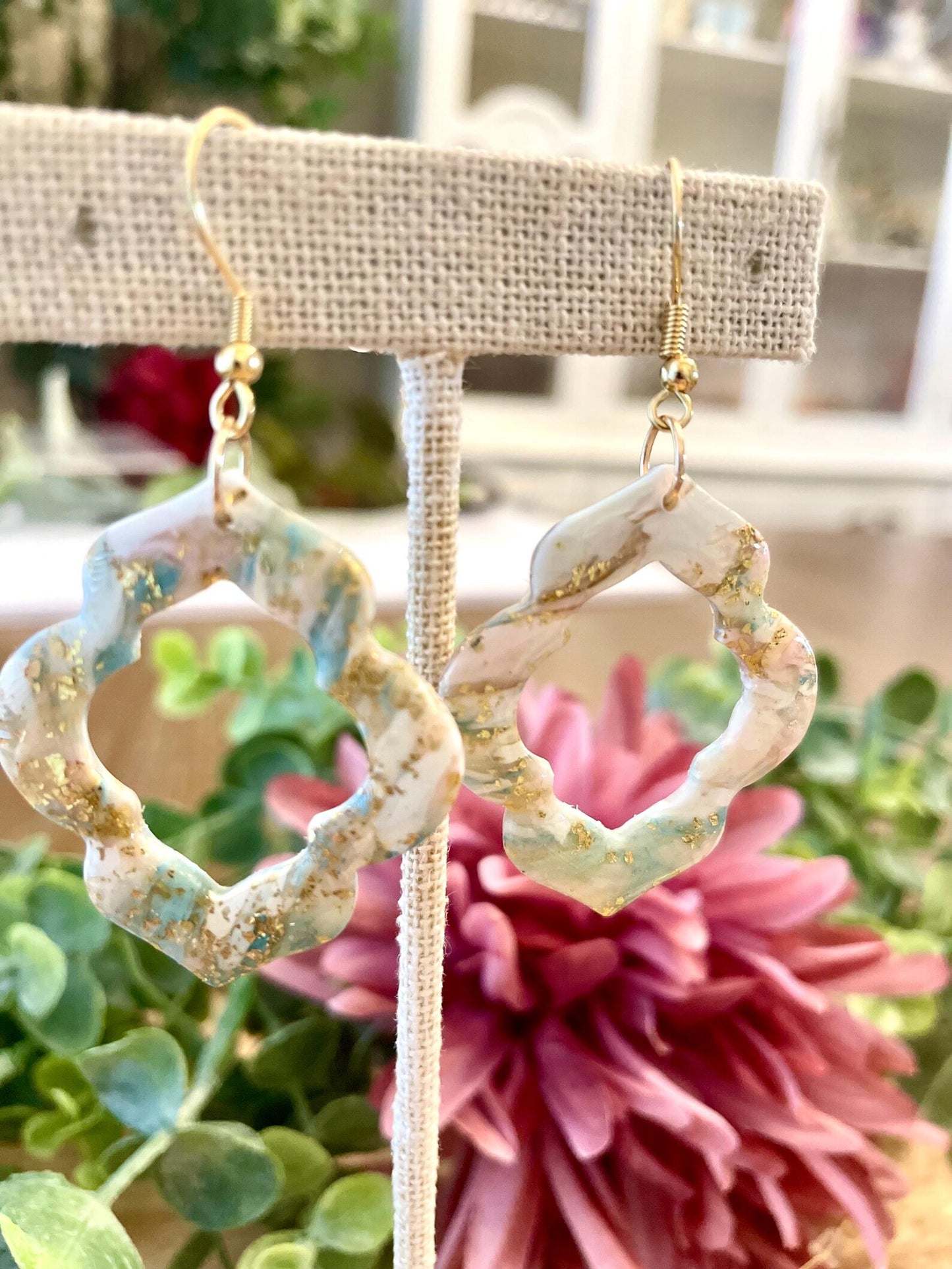 Spring Marbled Earrings | Polymer Clay | Handmade