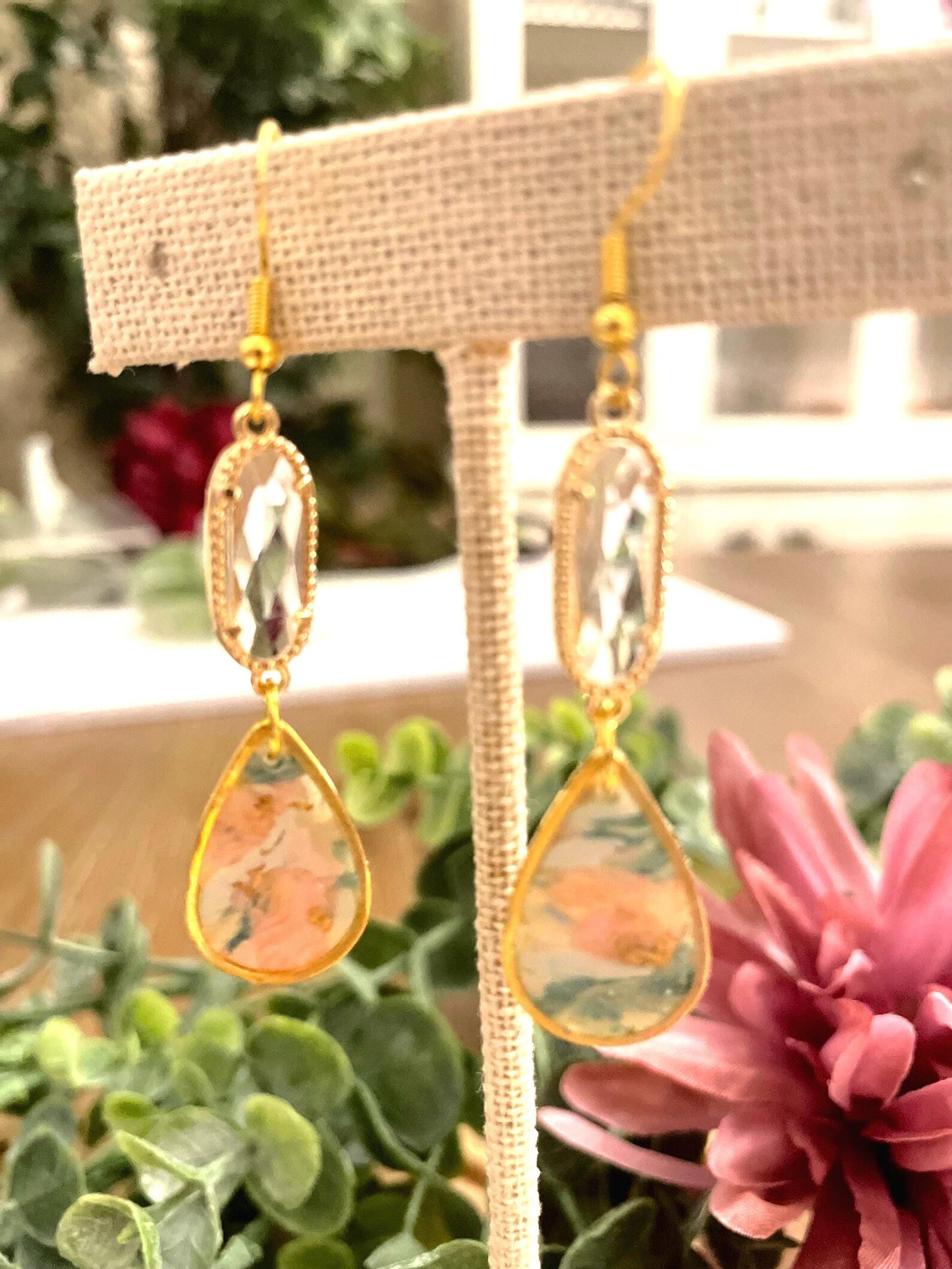 Spring Marbled Earrings | Polymer Clay | Handmade