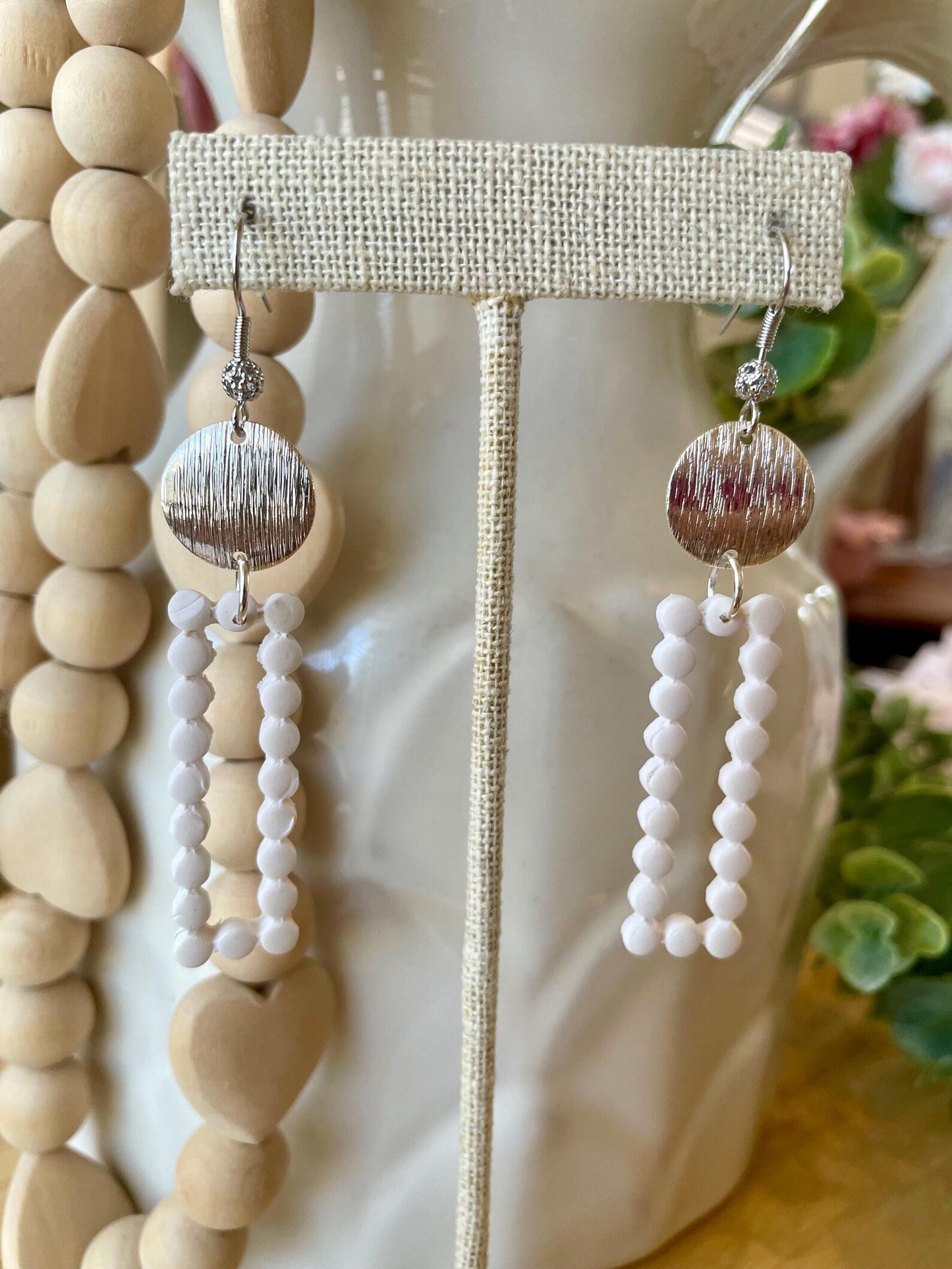 White/Cream Earrings | Polymer Clay | Handmade