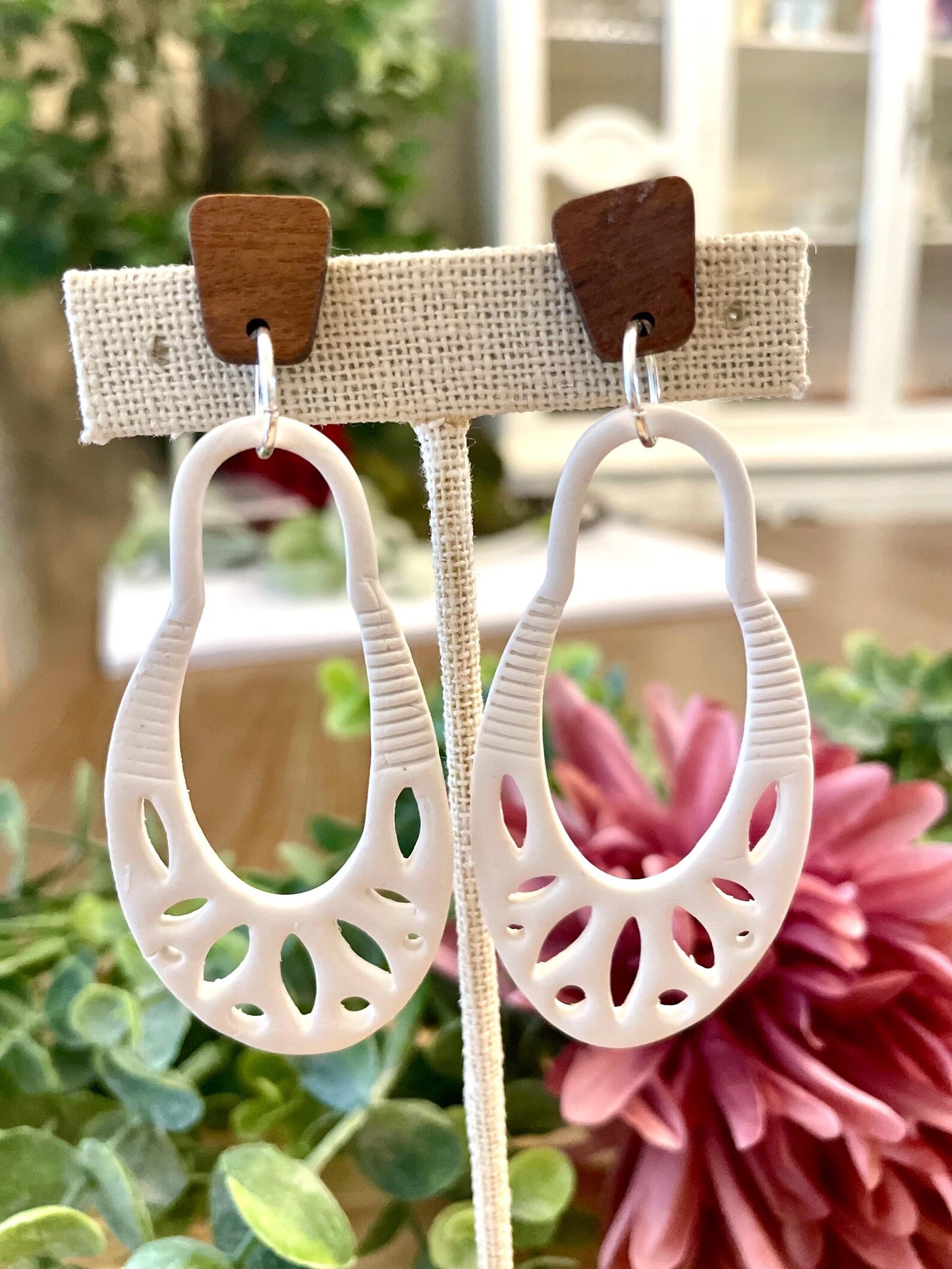 White/Cream Earrings | Polymer Clay | Handmade