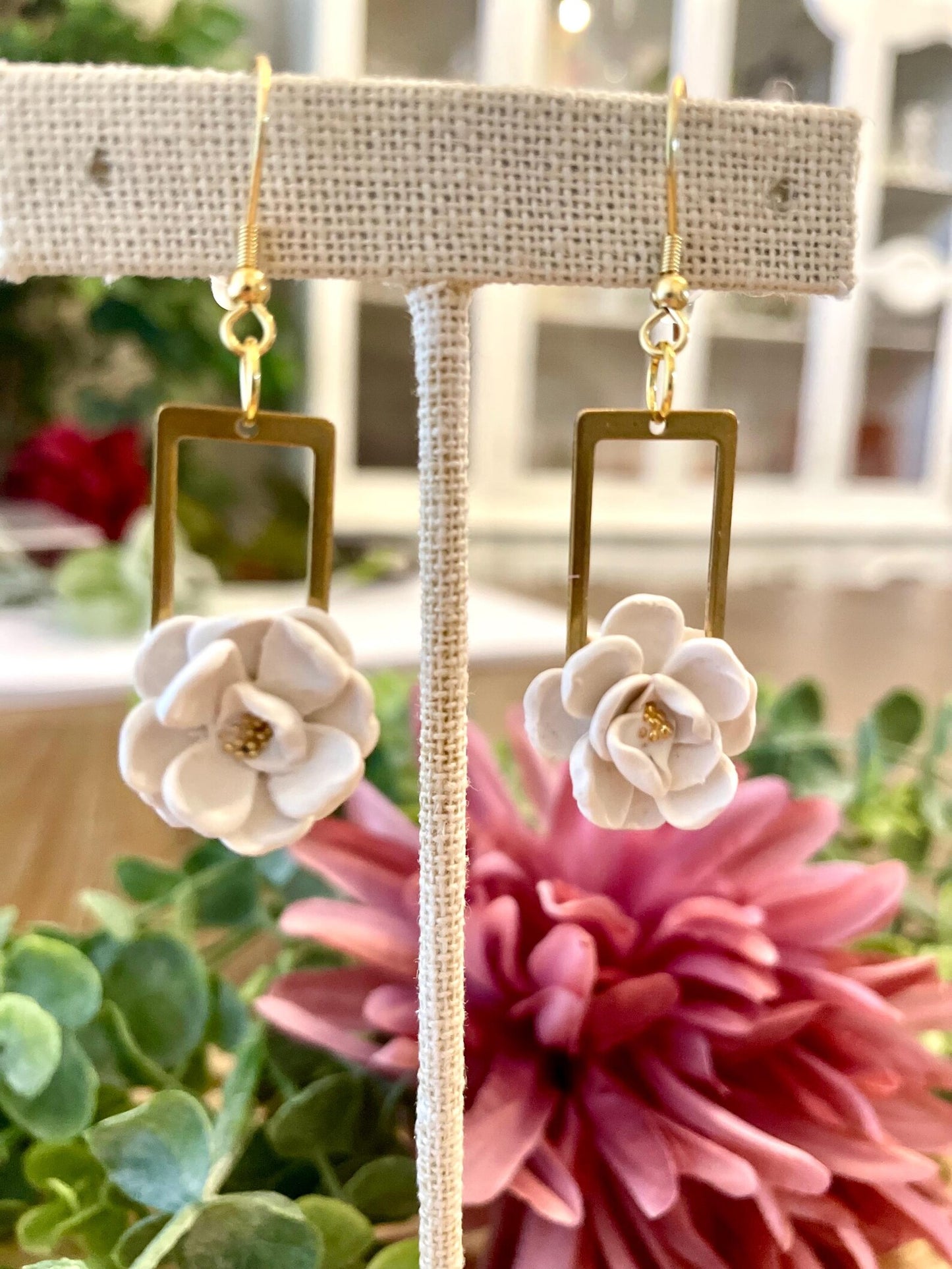 White/Cream Earrings | Polymer Clay | Handmade
