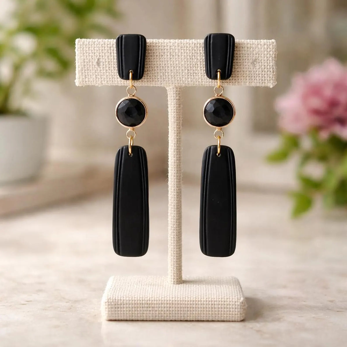 Black Earrings | Polymer Clay | Handmade