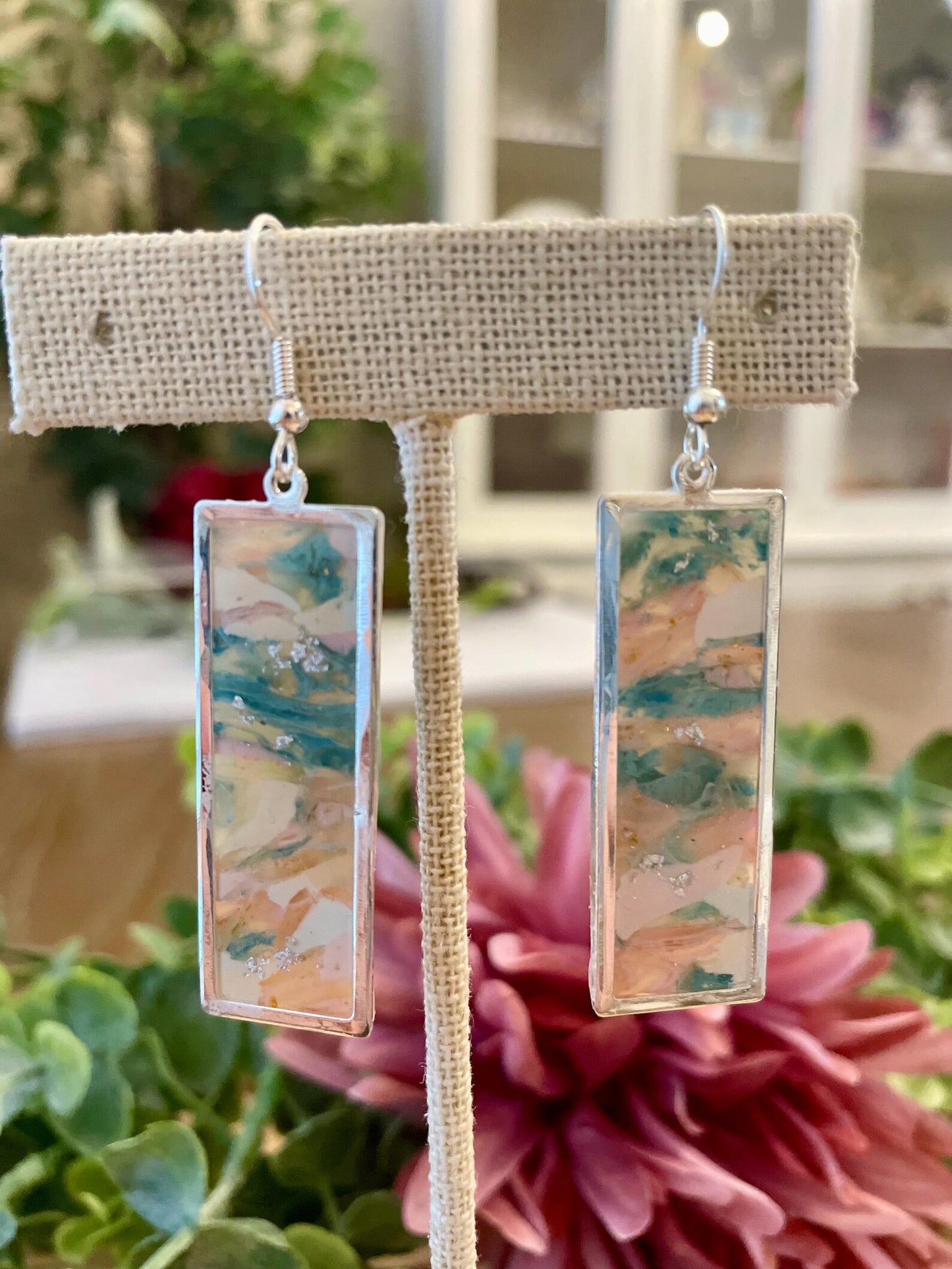 Spring Marbled Earrings | Polymer Clay | Handmade