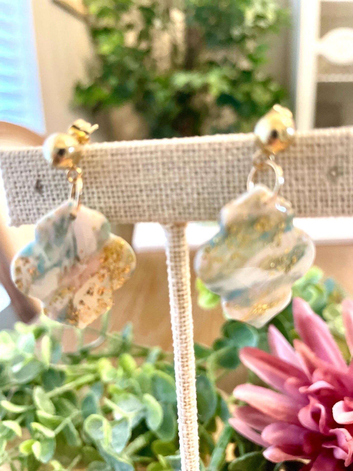 Spring Marbled Earrings | Polymer Clay | Handmade