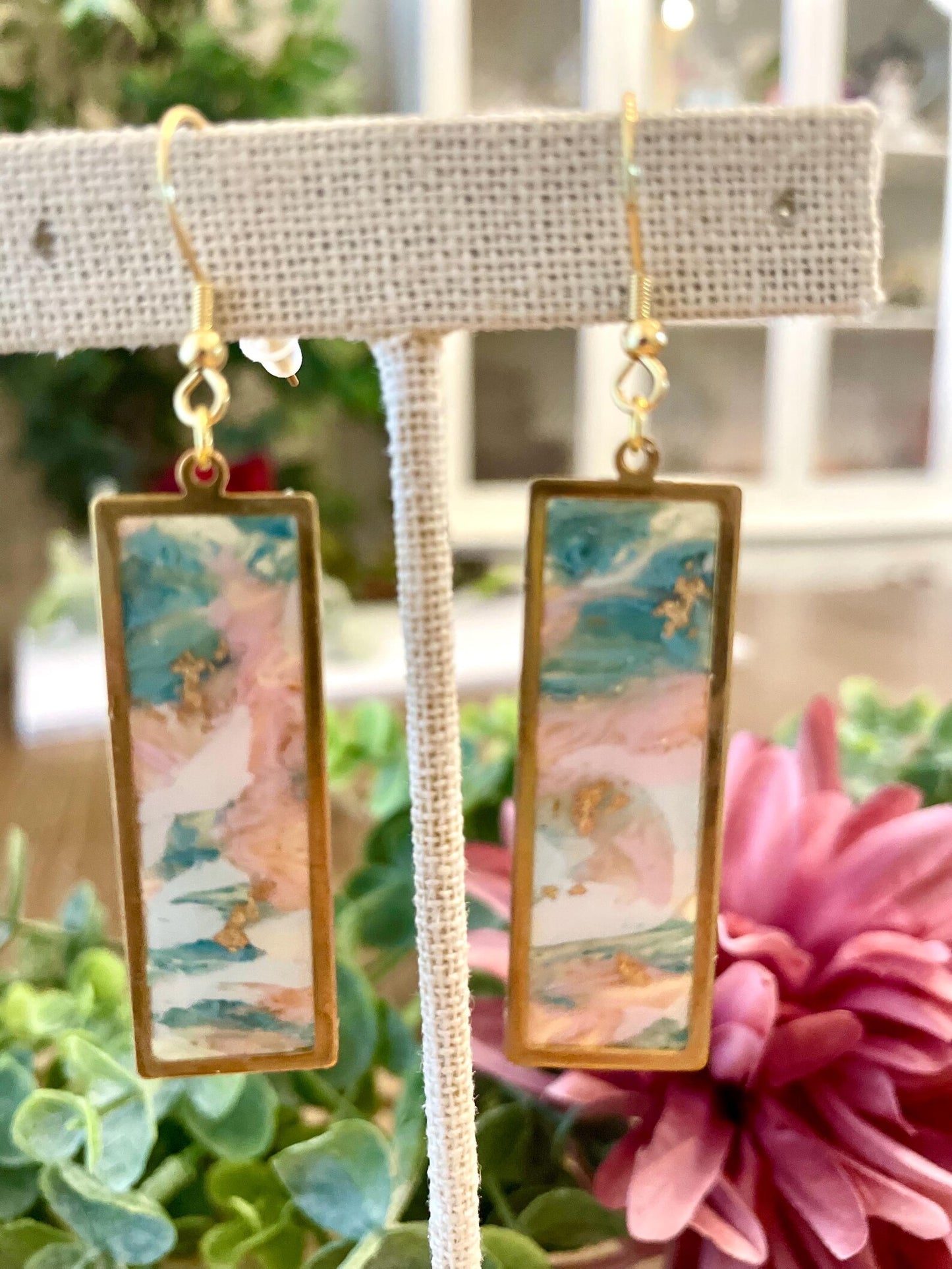Spring Marbled Earrings | Polymer Clay | Handmade