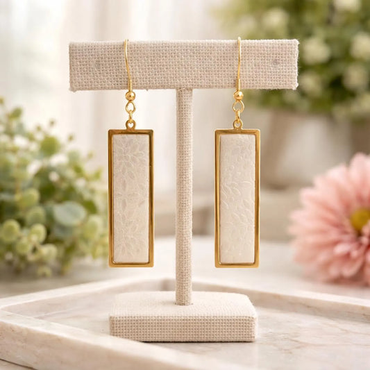 White/Cream Earrings | Polymer Clay | Handmade