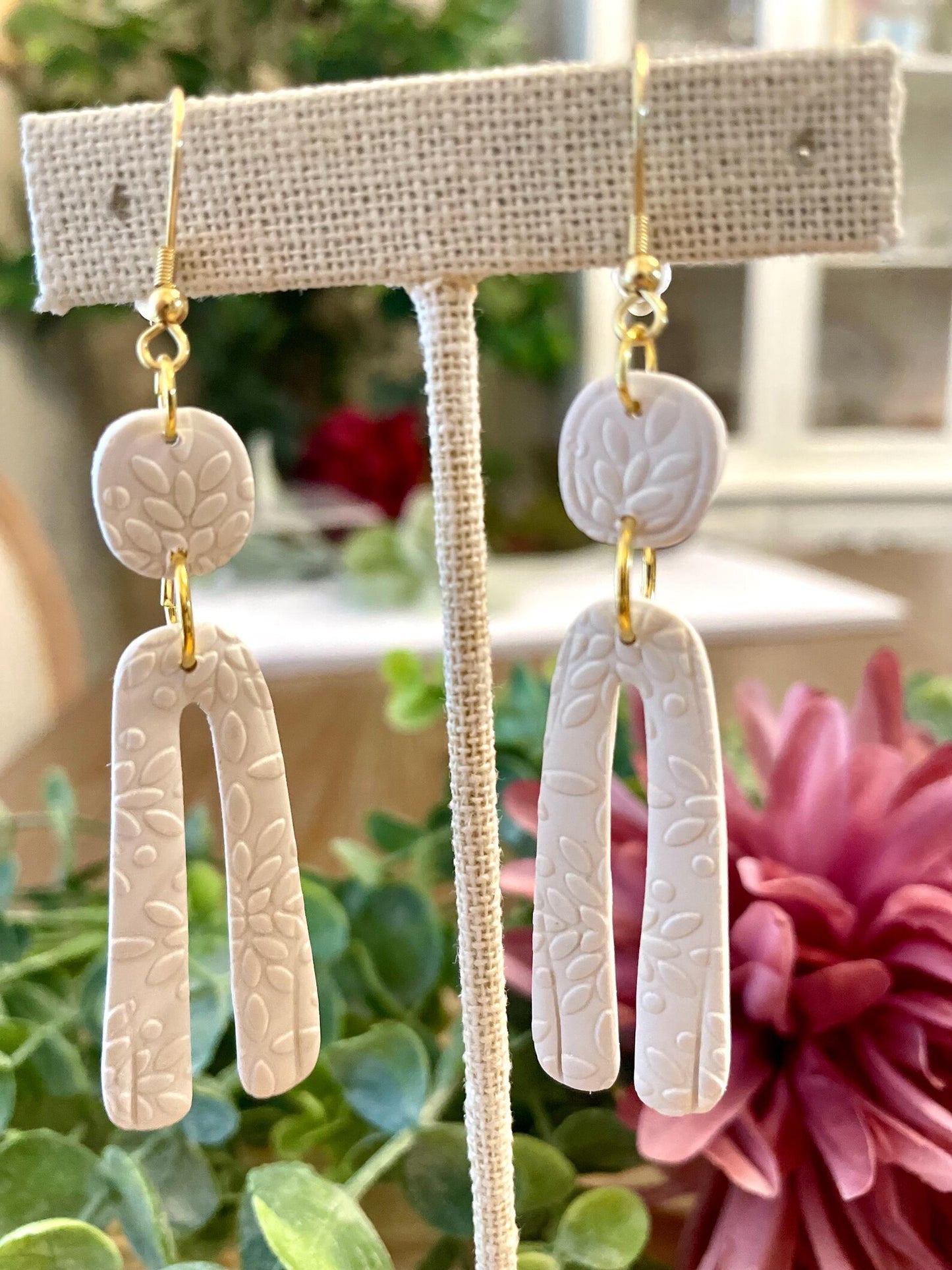 White/Cream Earrings | Polymer Clay | Handmade