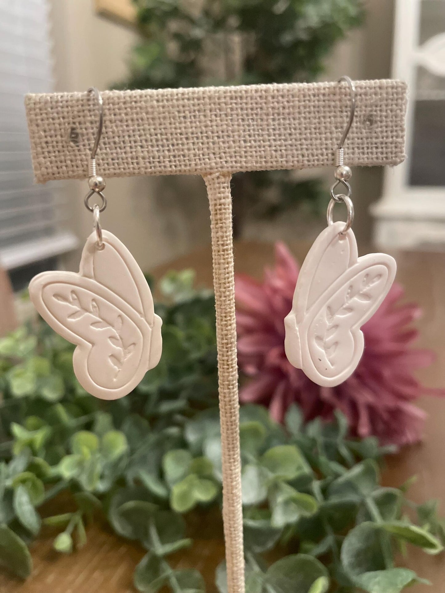 White/Cream Earrings | Polymer Clay | Handmade