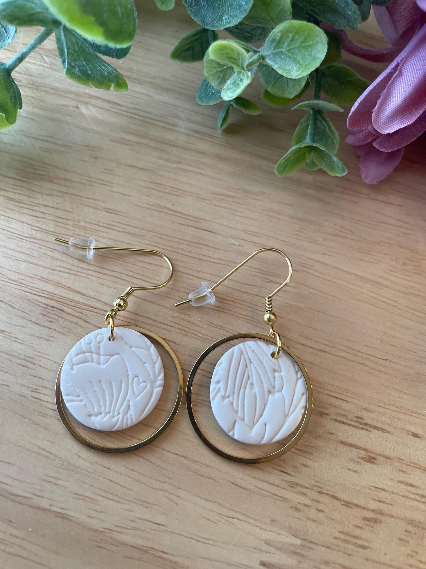White/Cream Earrings | Polymer Clay | Handmade
