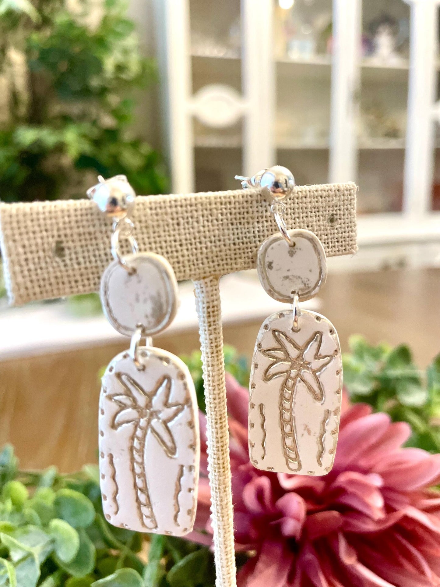 White/Cream Earrings | Polymer Clay | Handmade