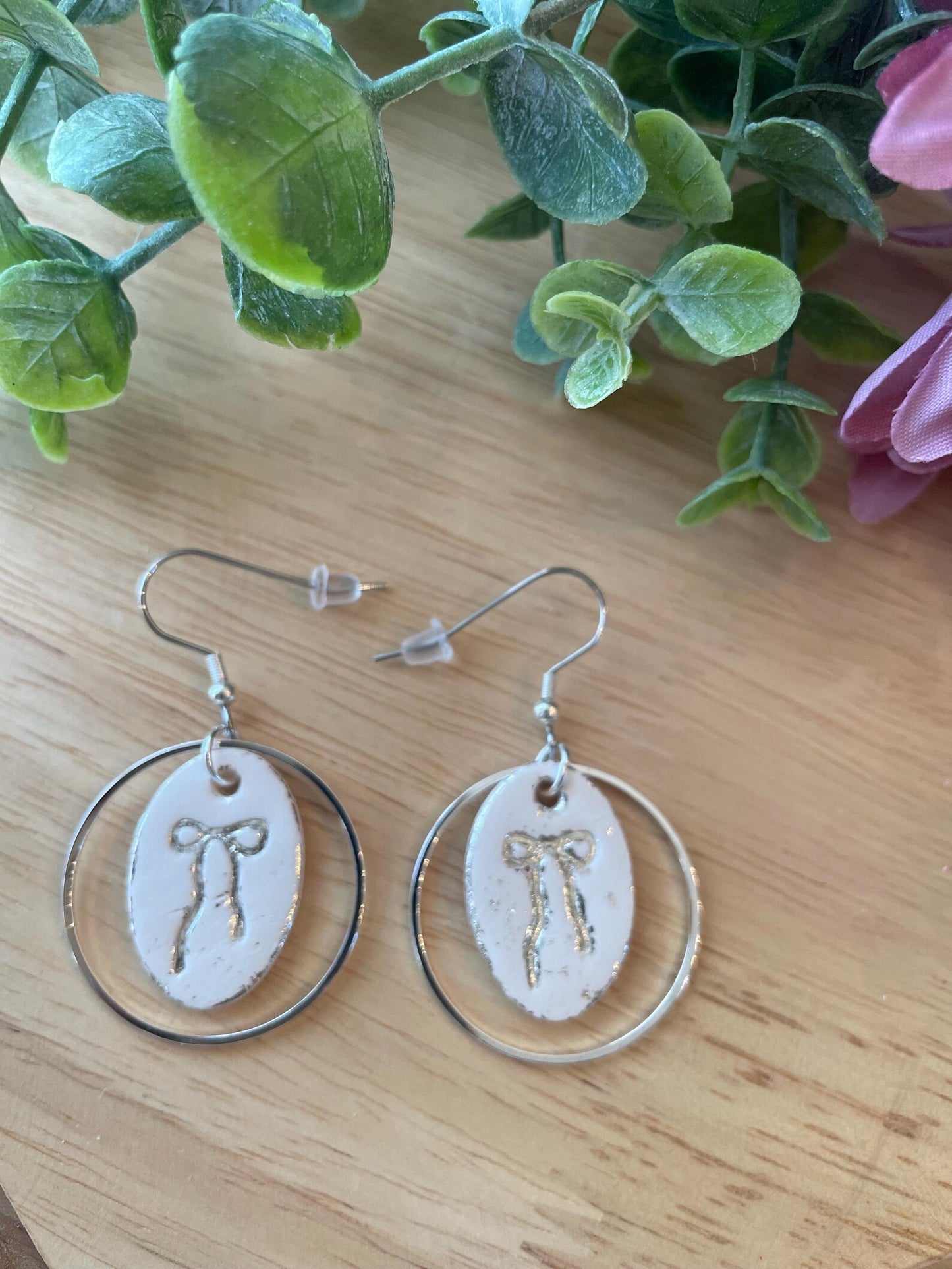 White/Cream Earrings | Polymer Clay | Handmade