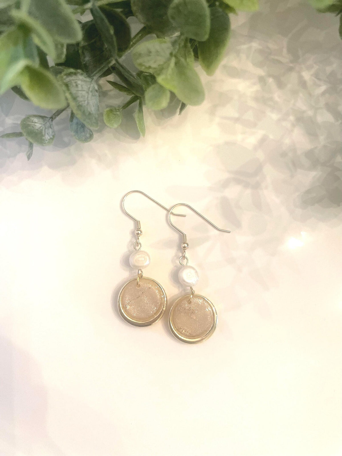 Gold Translucent Earrings | Polymer Clay | Handmade